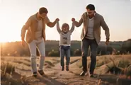 Familie bei einem gemeinsamen Spaziergang